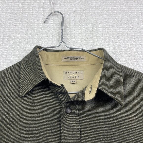 Natural Issue Rugged Wear Heavy Flannel Dark Green Shirt Men Sz M Long Sleeve - Picture 2 of 16